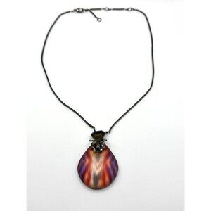 Alexis Bittar Hand-Carved Pendant Necklace With Gradient Resin & Crystal Accents